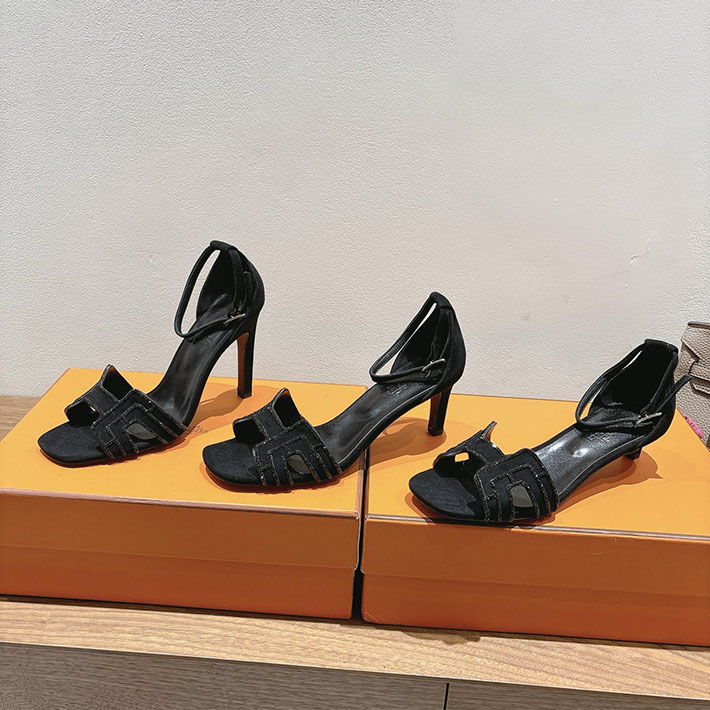 最高級エルメススーパーコピー HERMES サンダル オアジス ヒール 10.5cm 7cm 4.5cm ブラック 2631558 エルメス 靴 アウトレット - 画像 (8)