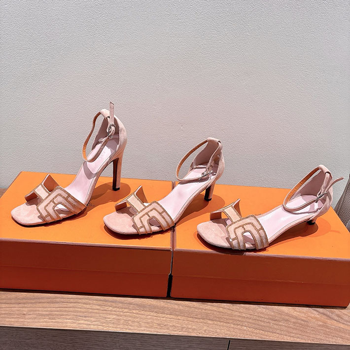 最高級エルメススーパーコピー HERMES サンダル オアジス ヒール 10.5cm 7cm 4.5cm ピンク 2631559 エルメス サンダル ピンク - 画像 (8)
