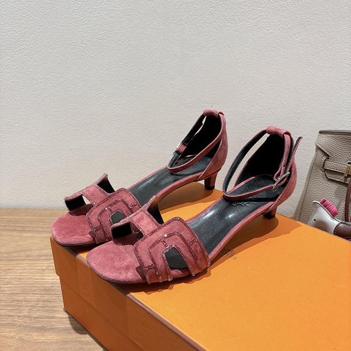 最高級エルメススーパーコピー HERMES サンダル オアジス ヒール 10.5cm 7cm 4.5cm レッド 2631560 エルメス 靴 サンダル - 画像 (4)