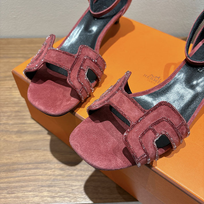 最高級エルメススーパーコピー HERMES サンダル オアジス ヒール 10.5cm 7cm 4.5cm レッド 2631560 エルメス 靴 サンダル - 画像 (3)