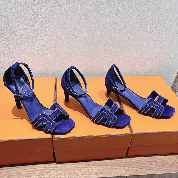 最高級エルメススーパーコピー HERMES サンダル オアジス ヒール 10.5cm 7cm 4.5cm ブルー 2631561 エルメス 靴 セール - 画像 (9)