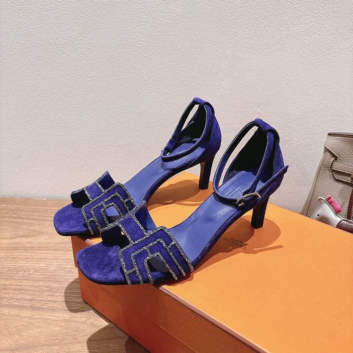 最高級エルメススーパーコピー HERMES サンダル オアジス ヒール 10.5cm 7cm 4.5cm ブルー 2631561 エルメス 靴 セール - 画像 (6)