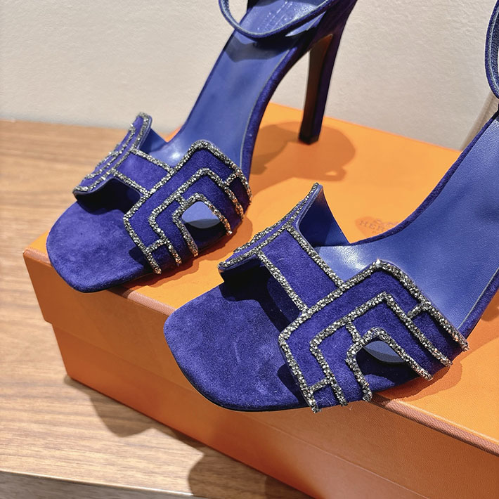 最高級エルメススーパーコピー HERMES サンダル オアジス ヒール 10.5cm 7cm 4.5cm ブルー 2631561 エルメス 靴 セール - 画像 (3)