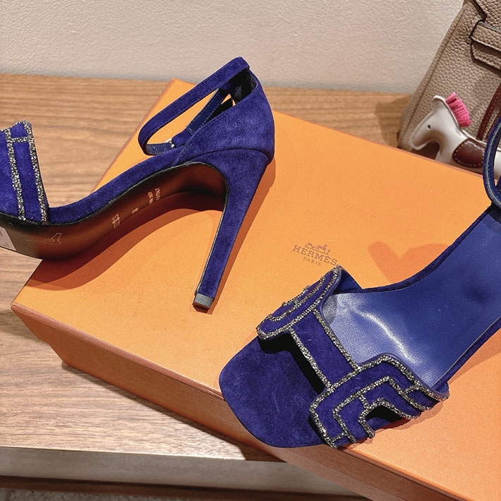 最高級エルメススーパーコピー HERMES サンダル オアジス ヒール 10.5cm 7cm 4.5cm ブルー 2631561 エルメス 靴 セール - 画像 (2)