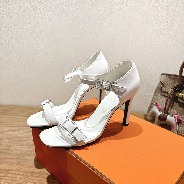 最高級エルメススーパーコピー HERMES サンダル リヴ ヒール 10.5cm 7cm 4.5cm ホワイト 2631566 エルメス 靴 アウトレット - 画像 (6)
