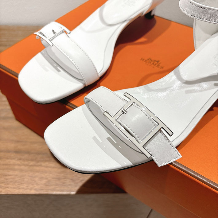 最高級エルメススーパーコピー HERMES サンダル リヴ ヒール 10.5cm 7cm 4.5cm ホワイト 2631566 エルメス 靴 アウトレット - 画像 (3)