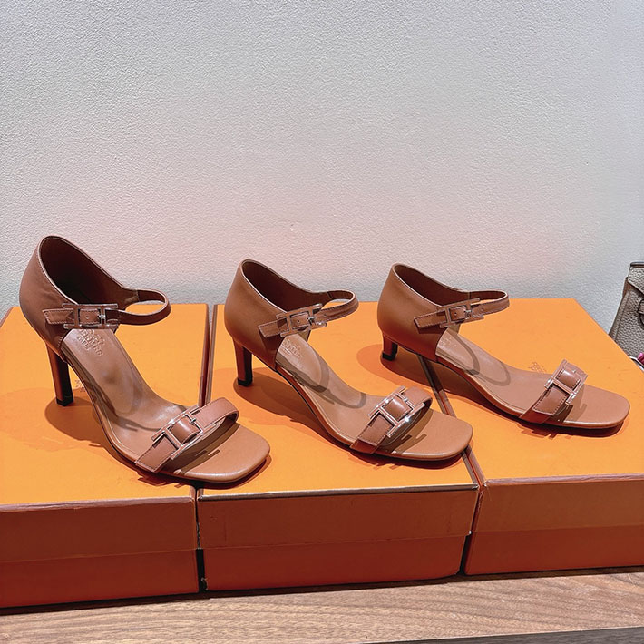 最高級エルメススーパーコピー HERMES サンダル リヴ ヒール 10.5cm 7cm 4.5cm ブラウン 2631567 エルメス 靴 レディース - 画像 (9)
