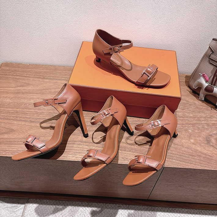 最高級エルメススーパーコピー HERMES サンダル リヴ ヒール 10.5cm 7cm 4.5cm ブラウン 2631567 エルメス 靴 レディース - 画像 (7)