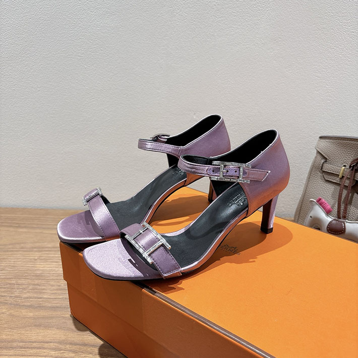 最高級エルメススーパーコピー HERMES サンダル リヴ ヒール 10.5cm 7cm 4.5cm パープル 2631568 HERMES サンダル アウトレット - 画像 (5)