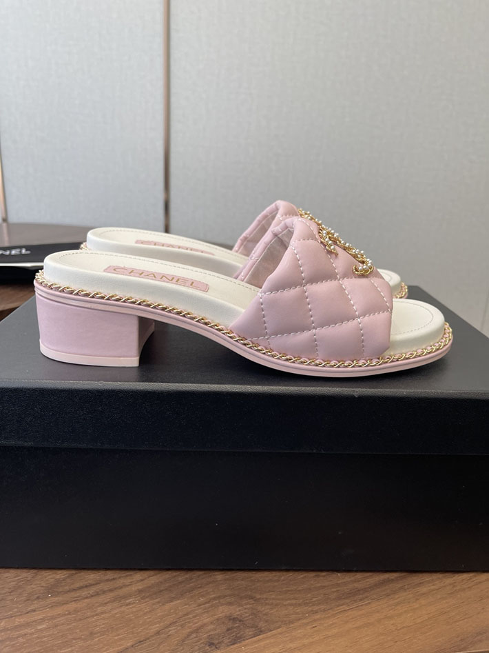 最高級シャネルスーパーコピー CHANEL 2026年春夏 新作 サンダル 刺繍ココマーク チェーン ピンク 2630569 シャネル ミュール サンダル - 画像 (9)