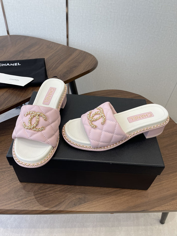 最高級シャネルスーパーコピー CHANEL 2026年春夏 新作 サンダル 刺繍ココマーク チェーン ピンク 2630569 シャネル ミュール サンダル - 画像 (7)