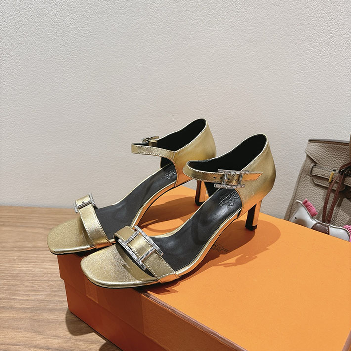 最高級エルメススーパーコピー HERMES サンダル リヴ ヒール 10.5cm 7cm 4.5cm ゴールド 2631569 HERMES サンダル 安い - 画像 (5)