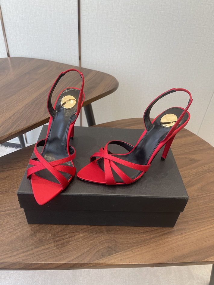 最高級サンローランスーパーコピー Saint Laurent シャンデル サンダル サテンクレープ レッド 2630572 サン ローラン サンダル アウトレット - 画像 (7)