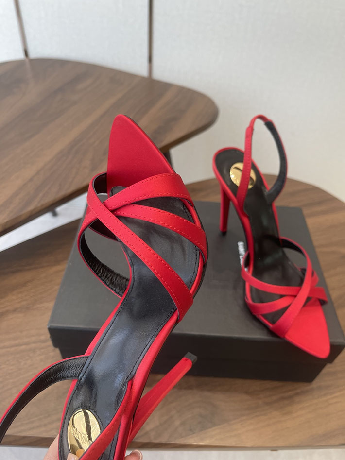 最高級サンローランスーパーコピー Saint Laurent シャンデル サンダル サテンクレープ レッド 2630572 サン ローラン サンダル アウトレット - 画像 (4)