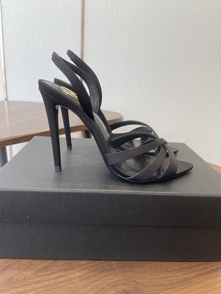 最高級サンローランスーパーコピー Saint Laurent シャンデル サンダル サテンクレープ ブラック 2630573 サン ローラン 靴 レディース - 画像 (9)