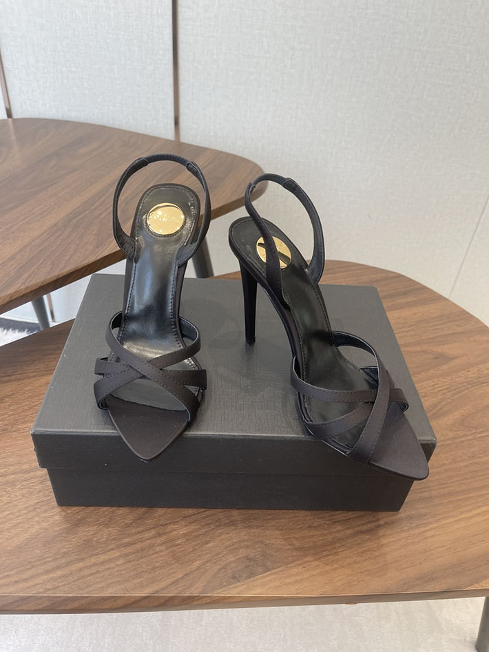 最高級サンローランスーパーコピー Saint Laurent シャンデル サンダル サテンクレープ ブラック 2630573 サン ローラン 靴 レディース - 画像 (8)