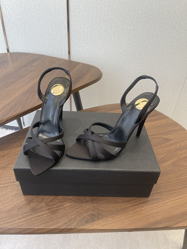 最高級サンローランスーパーコピー Saint Laurent シャンデル サンダル サテンクレープ ブラック 2630573 サン ローラン 靴 レディース - 画像 (7)