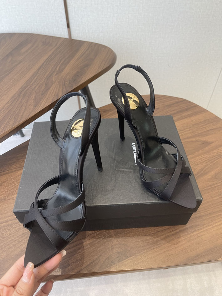 最高級サンローランスーパーコピー Saint Laurent シャンデル サンダル サテンクレープ ブラック 2630573 サン ローラン 靴 レディース - 画像 (5)