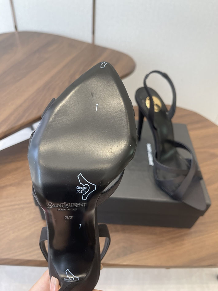 最高級サンローランスーパーコピー Saint Laurent シャンデル サンダル サテンクレープ ブラック 2630573 サン ローラン 靴 レディース - 画像 (2)