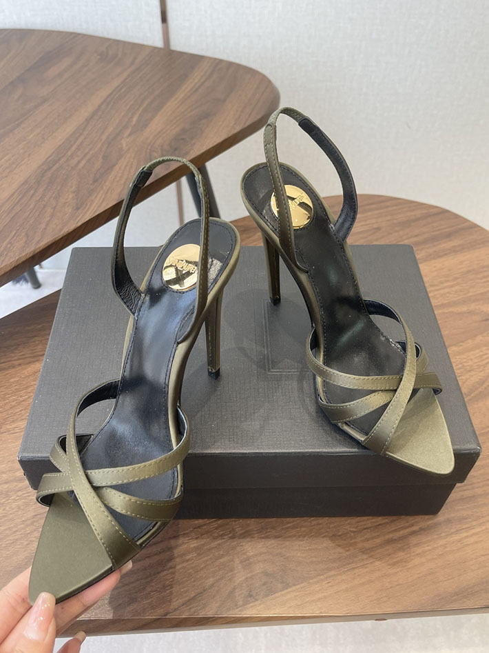 最高級サンローランスーパーコピー Saint Laurent シャンデル サンダル サテンクレープ カーキ 2630574 サン ローラン 靴 アウトレット - 画像 (5)