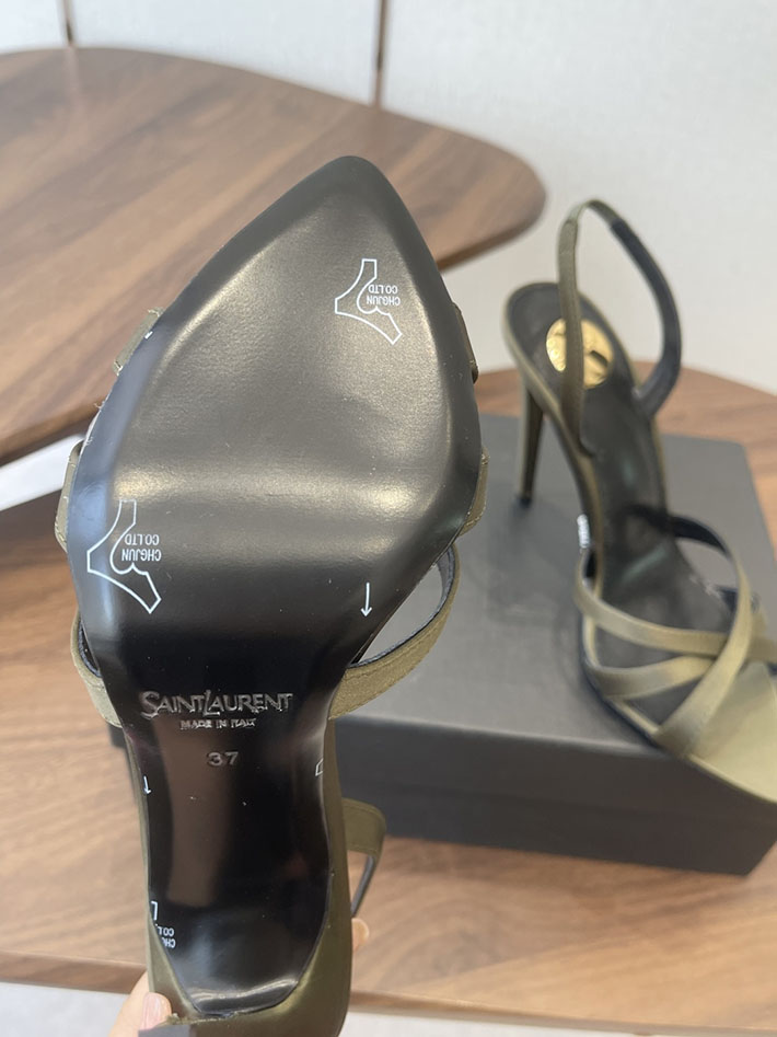 最高級サンローランスーパーコピー Saint Laurent シャンデル サンダル サテンクレープ カーキ 2630574 サン ローラン 靴 アウトレット - 画像 (2)