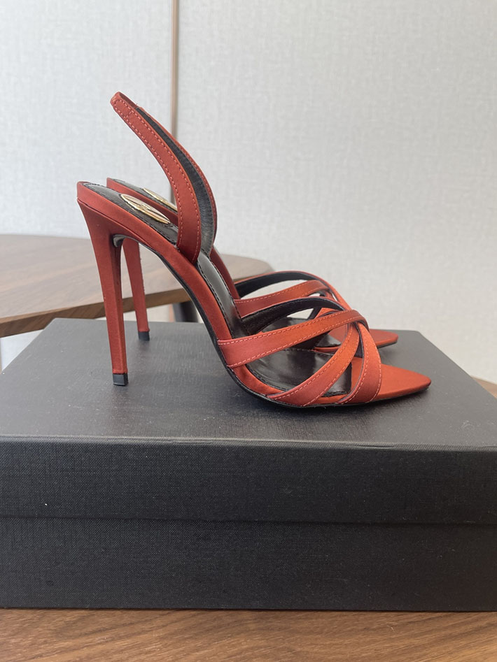 最高級サンローランスーパーコピー Saint Laurent シャンデル サンダル サテンクレープ ブラウン 2630576 サン ローラン 並行輸入品 - 画像 (9)