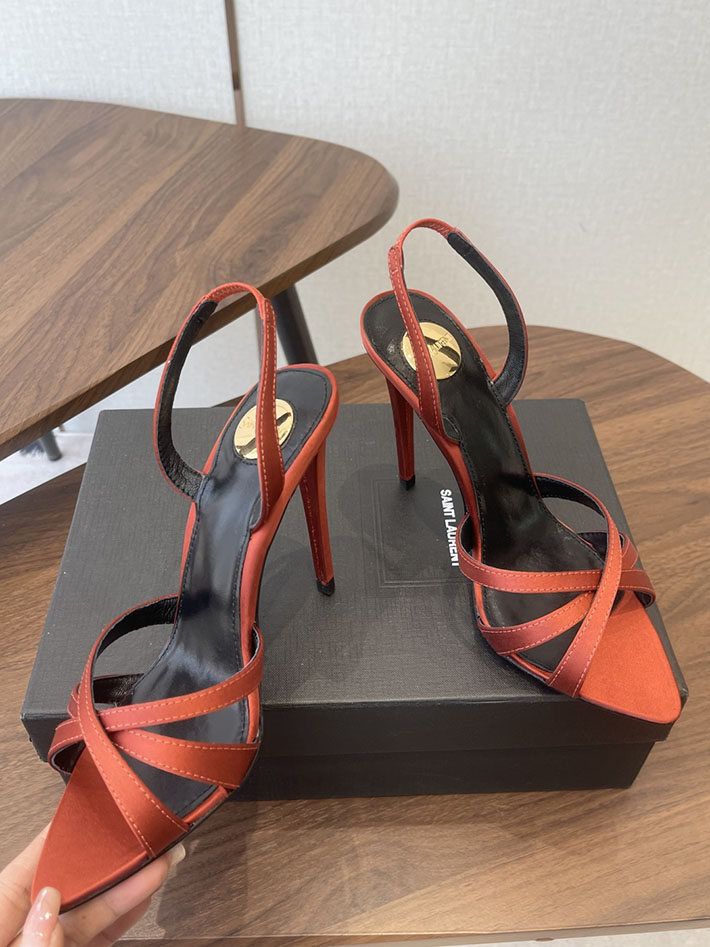最高級サンローランスーパーコピー Saint Laurent シャンデル サンダル サテンクレープ ブラウン 2630576 サン ローラン 並行輸入品 - 画像 (6)