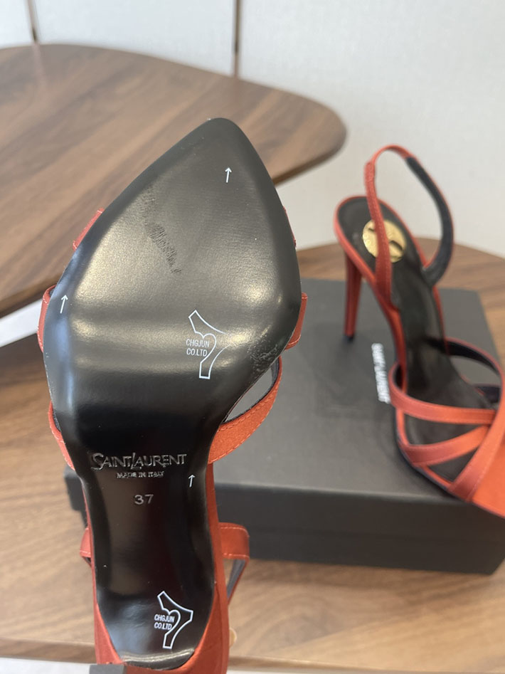 最高級サンローランスーパーコピー Saint Laurent シャンデル サンダル サテンクレープ ブラウン 2630576 サン ローラン 並行輸入品 - 画像 (2)