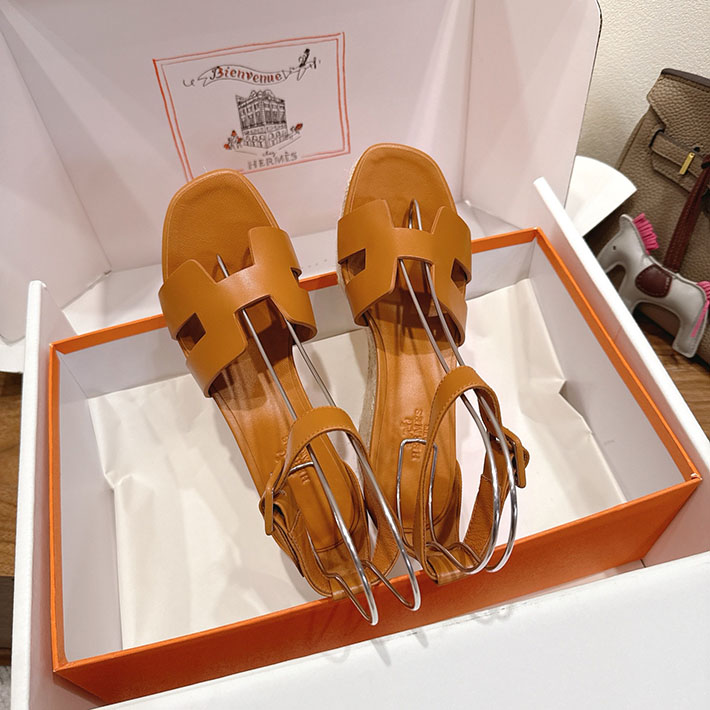 最高級エルメススーパーコピー HERMES エスパドリーユ エルダ 靴・シューズ ヒール ゴールド 2631577 HERMES 靴 サンダル - 画像 (9)