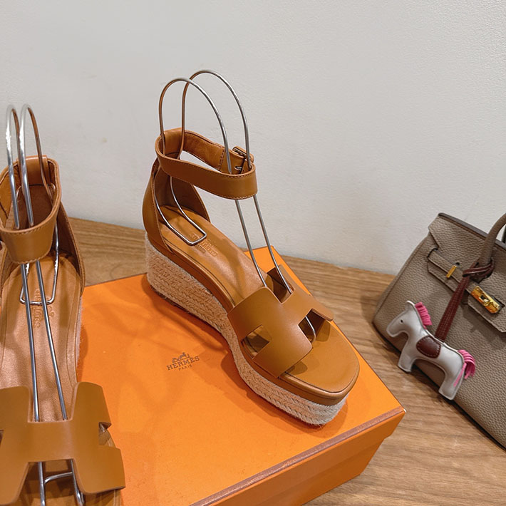 最高級エルメススーパーコピー HERMES エスパドリーユ エルダ 靴・シューズ ヒール ゴールド 2631577 HERMES 靴 サンダル - 画像 (5)