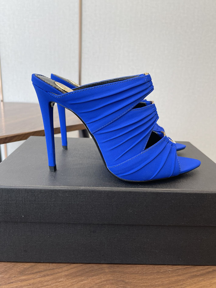 最高級サンローランスーパーコピー Saint Laurent サンダル エミリー ミュール サテンクレープ ブルー 2630577 サンローラン 靴 レディース - 画像 (3)