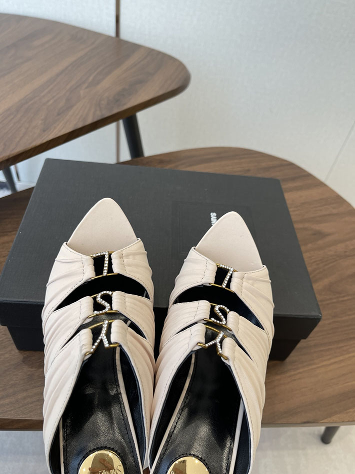 最高級サンローランスーパーコピー Saint Laurent サンダル エミリー ミュール サテンクレープ ホワイト 2630578 サンローラン 靴 アウトレット - 画像 (8)