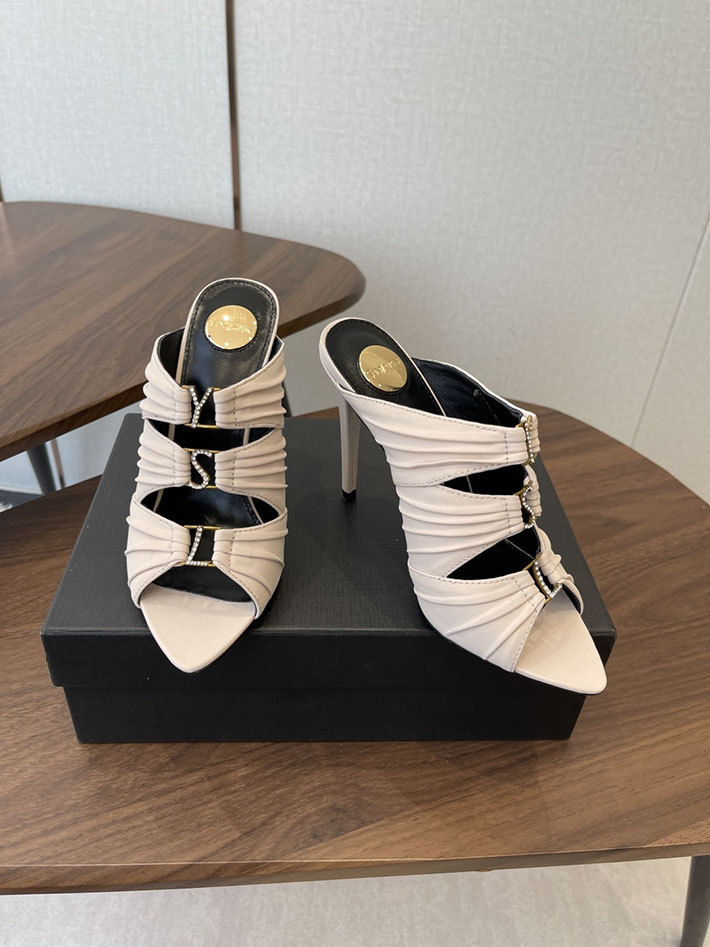 最高級サンローランスーパーコピー Saint Laurent サンダル エミリー ミュール サテンクレープ ホワイト 2630578 サンローラン 靴 アウトレット - 画像 (2)