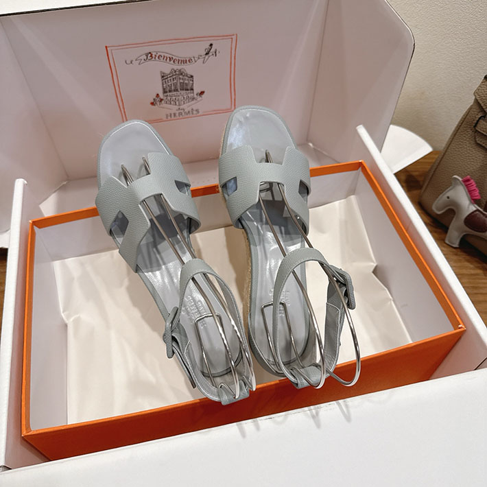 最高級エルメススーパーコピー HERMES エスパドリーユ エルダ 靴・シューズ ヒール グリパンタン 2631580 HERMES 靴 サンダル - 画像 (9)