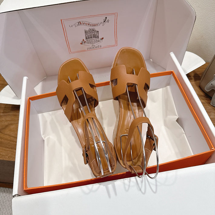 最高級エルメススーパーコピー HERMES エスパドリーユ エルダ 靴・シューズ ヒール ゴールド 2631581 HERMES 靴 サンダル - 画像 (9)
