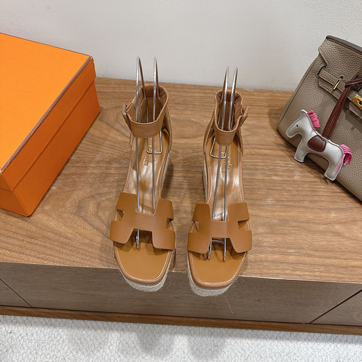 最高級エルメススーパーコピー HERMES エスパドリーユ エルダ 靴・シューズ ヒール ゴールド 2631581 HERMES 靴 サンダル - 画像 (8)
