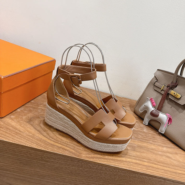 最高級エルメススーパーコピー HERMES エスパドリーユ エルダ 靴・シューズ ヒール ゴールド 2631581 HERMES 靴 サンダル - 画像 (7)