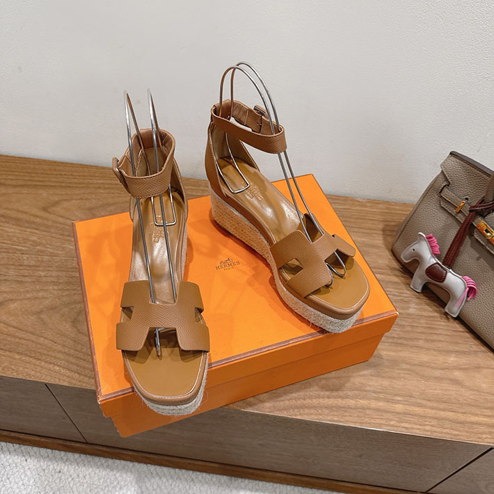 最高級エルメススーパーコピー HERMES エスパドリーユ エルダ 靴・シューズ ヒール ゴールド 2631581 HERMES 靴 サンダル - 画像 (6)