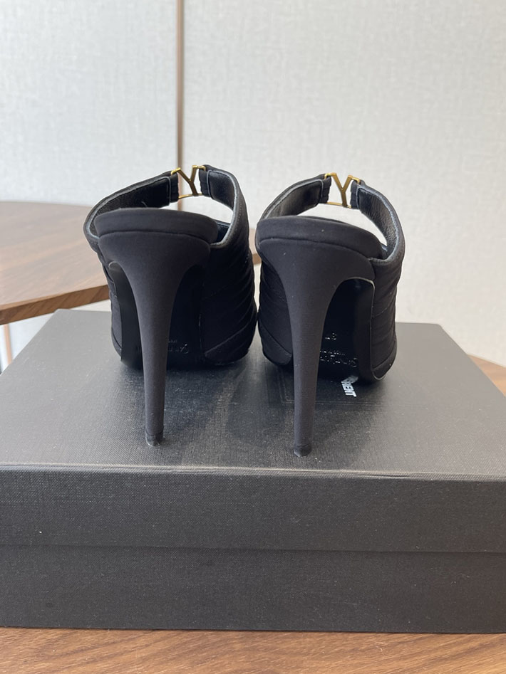 最高級サンローランスーパーコピー Saint Laurent サンダル エミリー ミュール サテンクレープ ブラック 2630581 サンローラン サンダル アウトレット - 画像 (6)