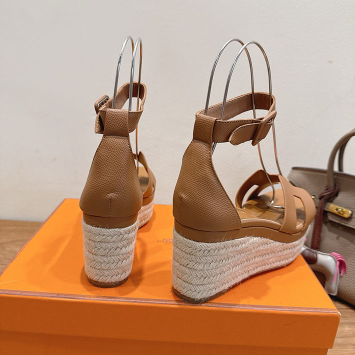 最高級エルメススーパーコピー HERMES エスパドリーユ エルダ 靴・シューズ ヒール ゴールド 2631581 HERMES 靴 サンダル - 画像 (3)