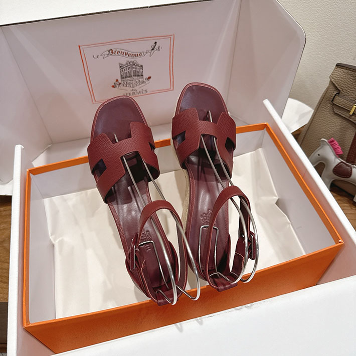 最高級エルメススーパーコピー HERMES エスパドリーユ エルダ 靴・シューズ ヒール ボルドー 2631582 HERMES 靴 サンダル - 画像 (9)