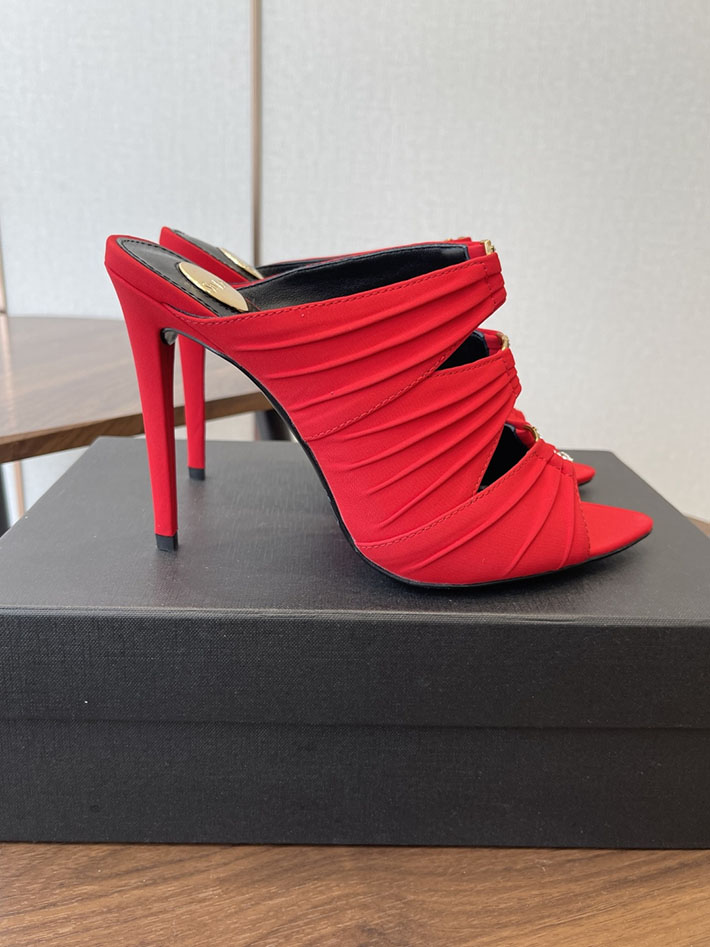 最高級サンローランスーパーコピー Saint Laurent サンダル エミリー ミュール サテンクレープ レッド 2630582 サンローラン ヒール - 画像 (3)