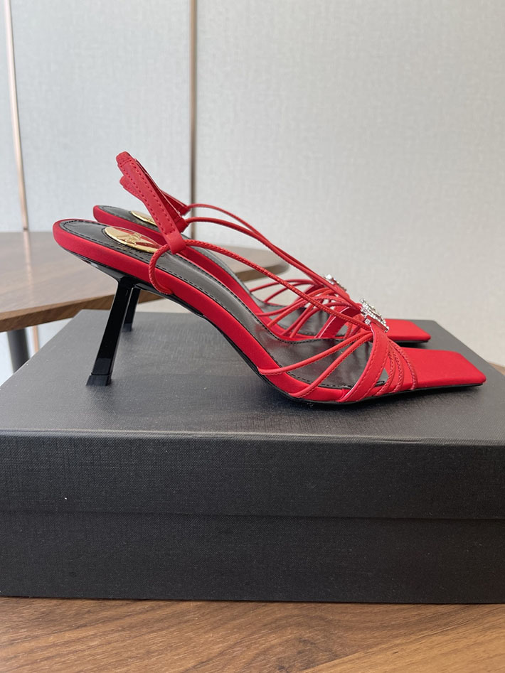 最高級サンローランスーパーコピー YSL 2026年春夏 新作 JERRY sandals in smooth leather レッド 2630589 サンローラン靴レディース - 画像 (4)