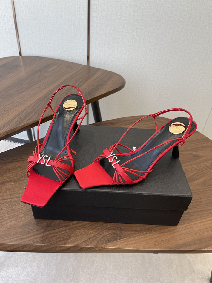 最高級サンローランスーパーコピー YSL 2026年春夏 新作 JERRY sandals in smooth leather レッド 2630589 サンローラン靴レディース - 画像 (3)