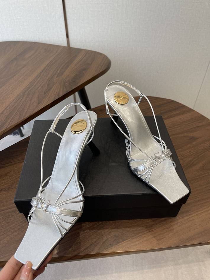 最高級サンローランスーパーコピー YSL 2026年春夏 新作 JERRY sandals in smooth leather シルバー 2630591 イブサンローラン サンダル - 画像 (8)