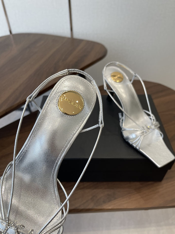 最高級サンローランスーパーコピー YSL 2026年春夏 新作 JERRY sandals in smooth leather シルバー 2630591 イブサンローラン サンダル - 画像 (6)