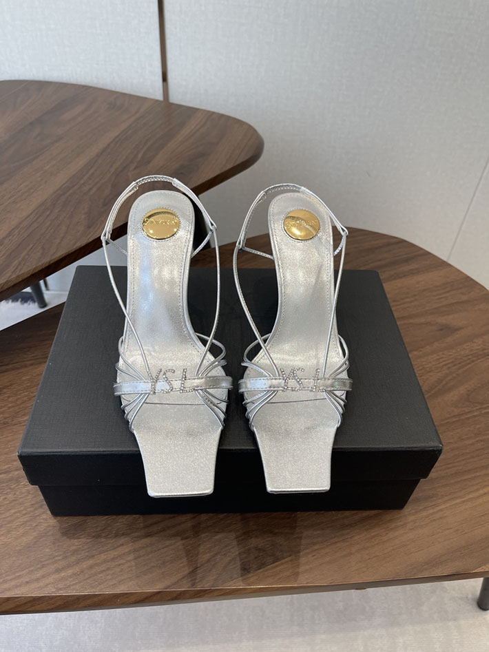 最高級サンローランスーパーコピー YSL 2026年春夏 新作 JERRY sandals in smooth leather シルバー 2630591 イブサンローラン サンダル - 画像 (3)