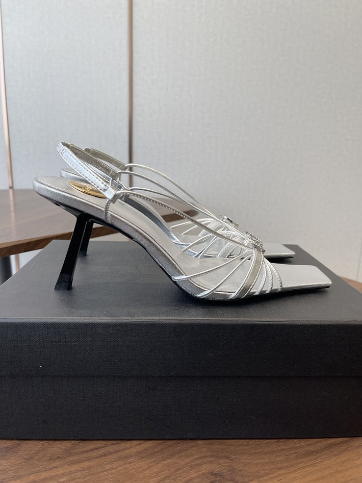 最高級サンローランスーパーコピー YSL 2026年春夏 新作 JERRY sandals in smooth leather シルバー 2630591 イブサンローラン サンダル - 画像 (2)