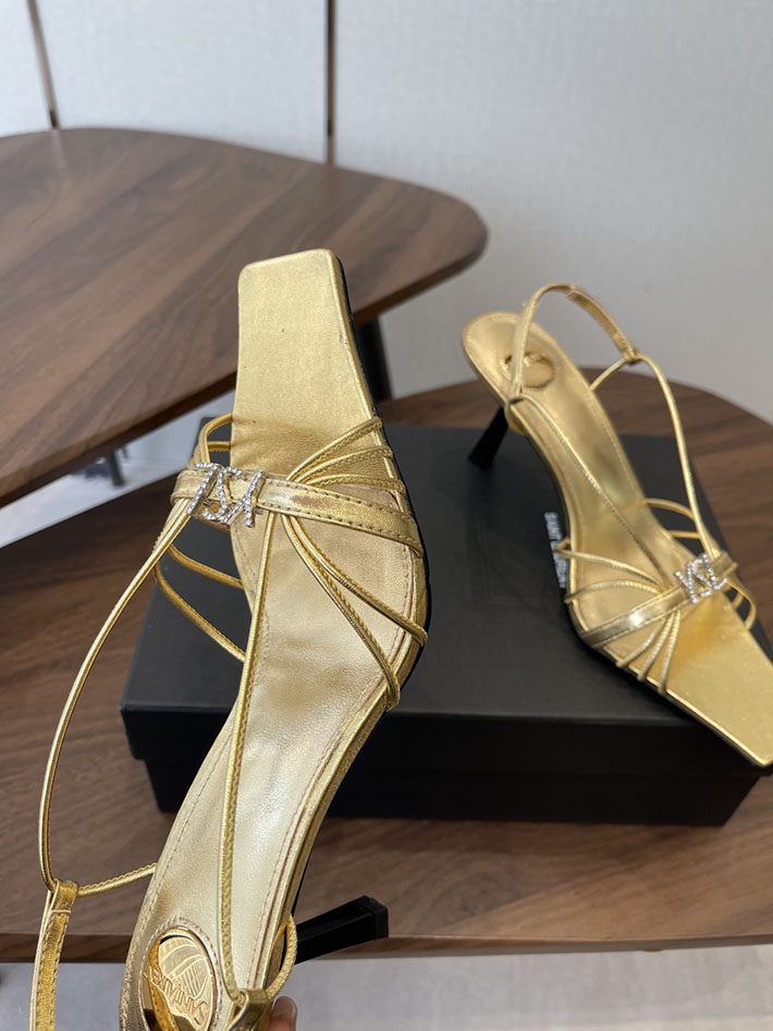 最高級サンローランスーパーコピー YSL 2026年春夏 新作 JERRY sandals in smooth leather ゴールド 2630593 サンローラン 靴 レディース - 画像 (7)