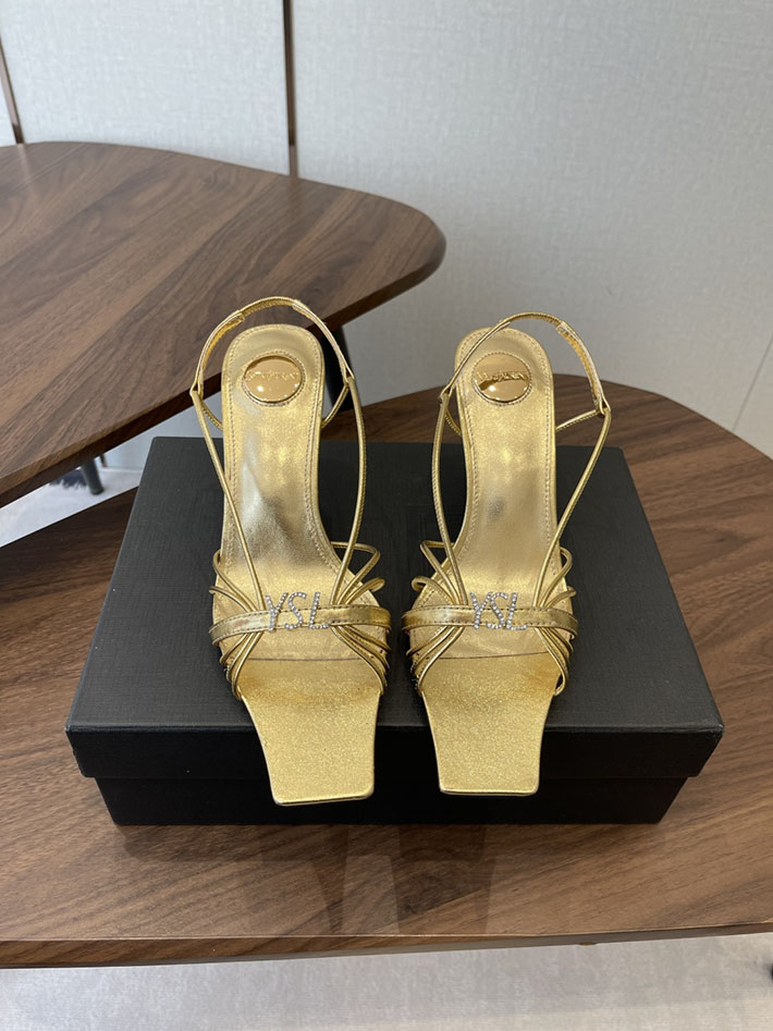 最高級サンローランスーパーコピー YSL 2026年春夏 新作 JERRY sandals in smooth leather ゴールド 2630593 サンローラン 靴 レディース - 画像 (3)